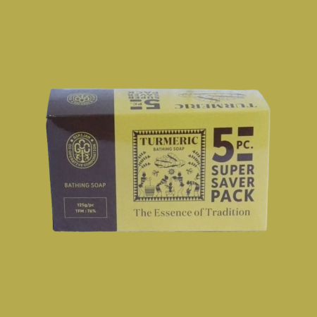 Turmeric Bathing Soap (5 pc) Super Saver Pack (125g X5)